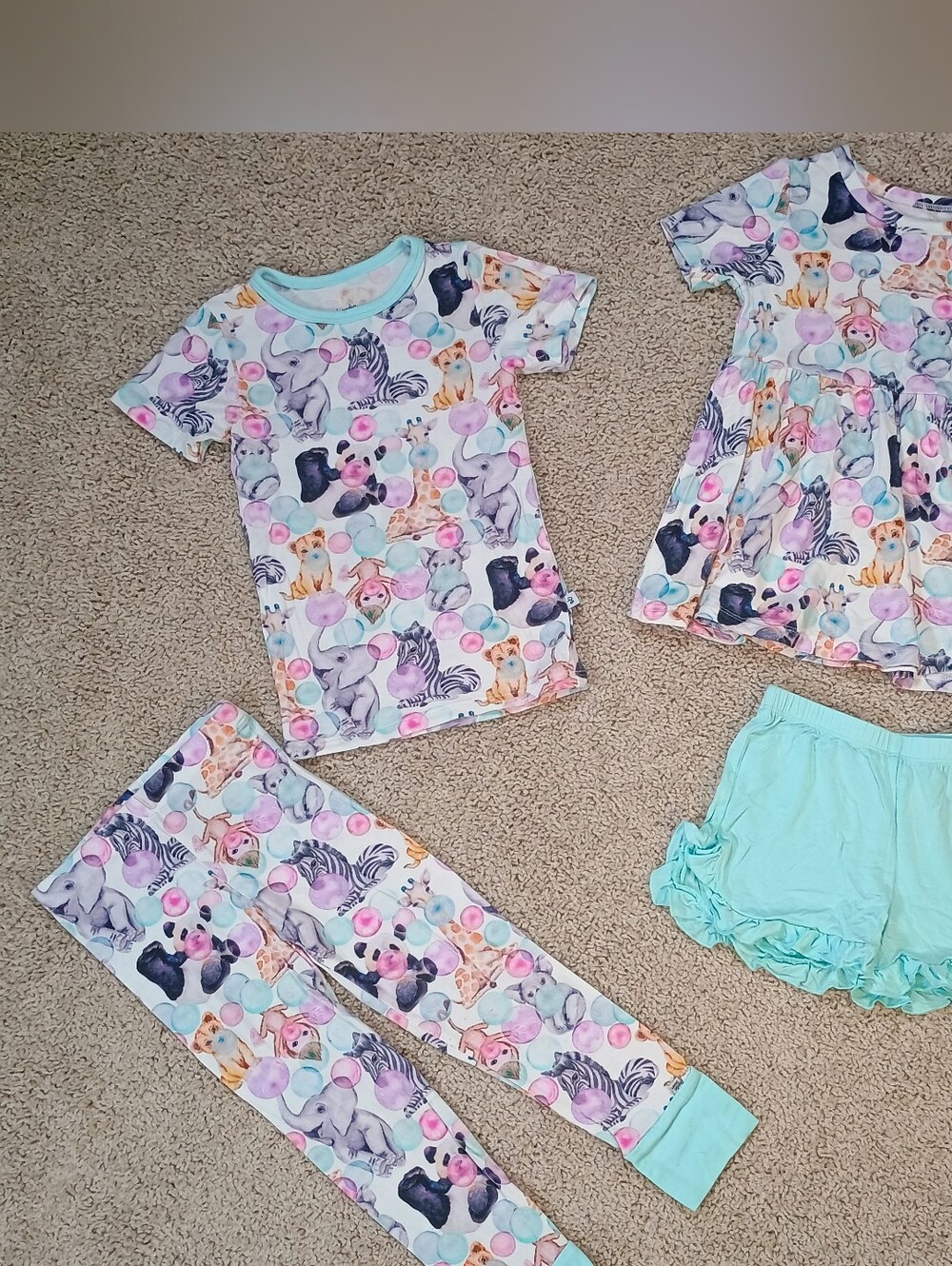Birdie Bean Zoey Peplum Set and 2 piece PJ set 2T/3T